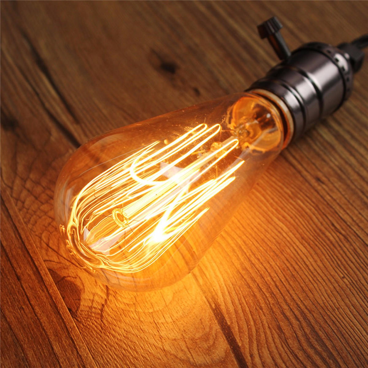 

Kingso E27 40W ST64 A19 Edison Vintage Incandescent Light Bulb Nostalgia Filament Lamp AC220V