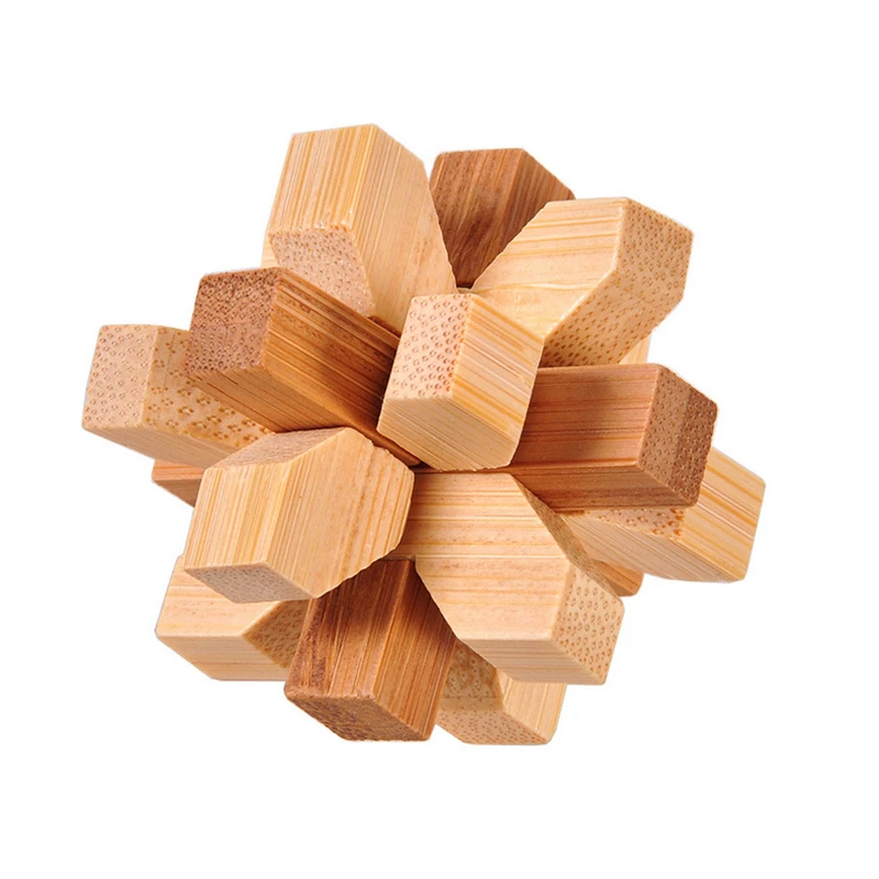 3d interlocking puzzles game toy jigsaw puzzle toy bamboo small size for adults kids iq brain teaser kong ming lock