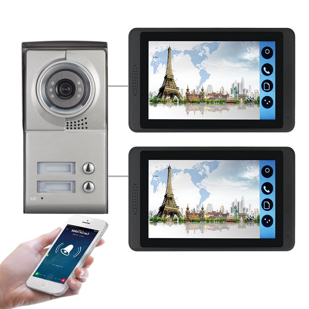 ENNIO 618MC12 Two Family 7inch Wifi Wired Touch Video Doorbell Video Camera Phone Remote Call Unlock