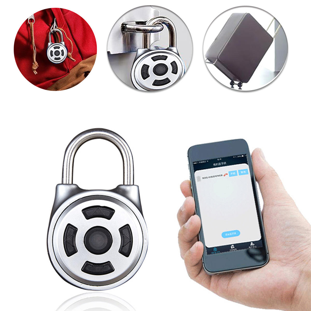 APP Intelligent Password Lock Android iOS APP Unlock Anti-Theft Security Combination Padlock Indoor, Banggood  - buy with discount