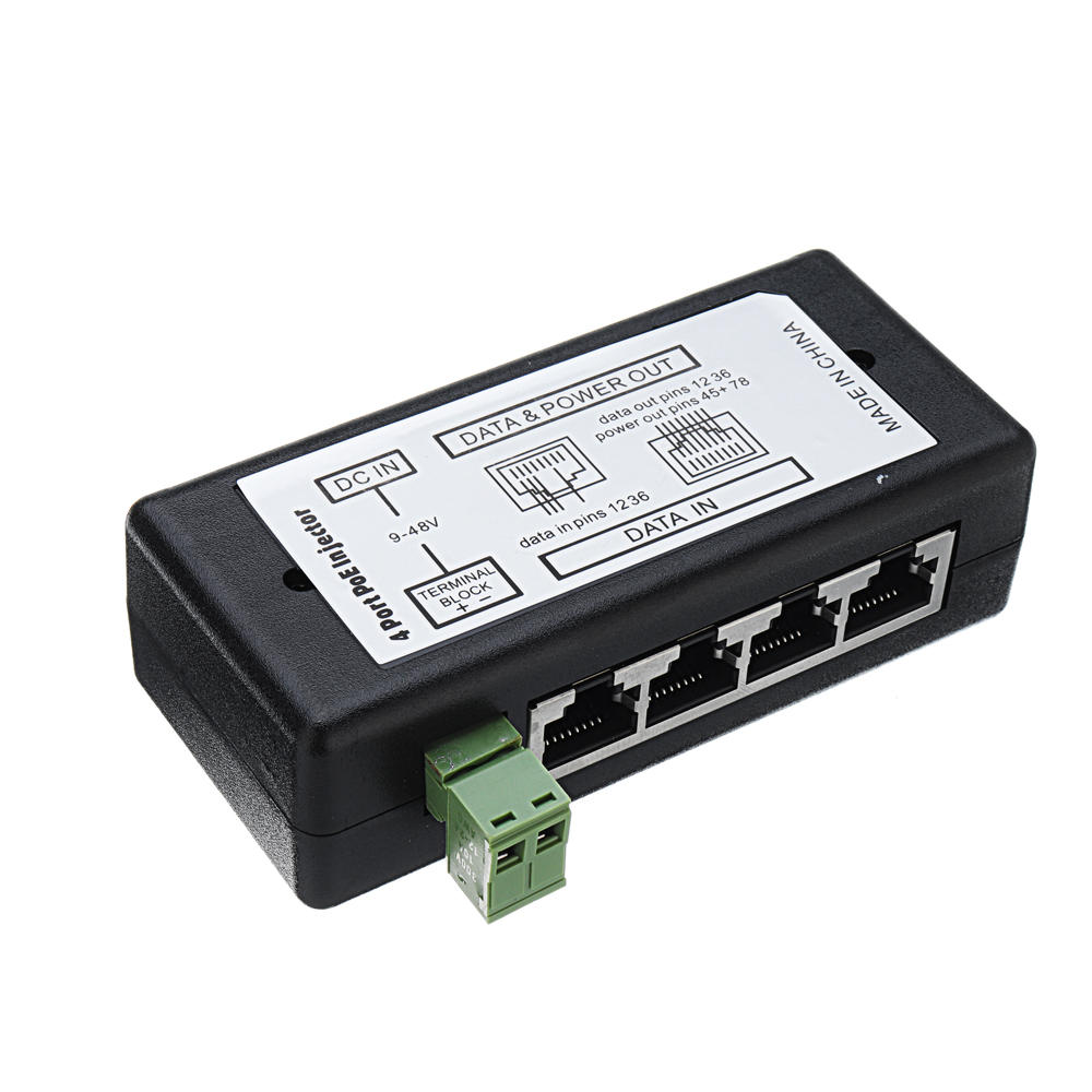 

5 шт. 4 порта POE инжектор POE разветвитель для сети видеонаблюдения POE камера питания через Ethernet IEEE802.3af