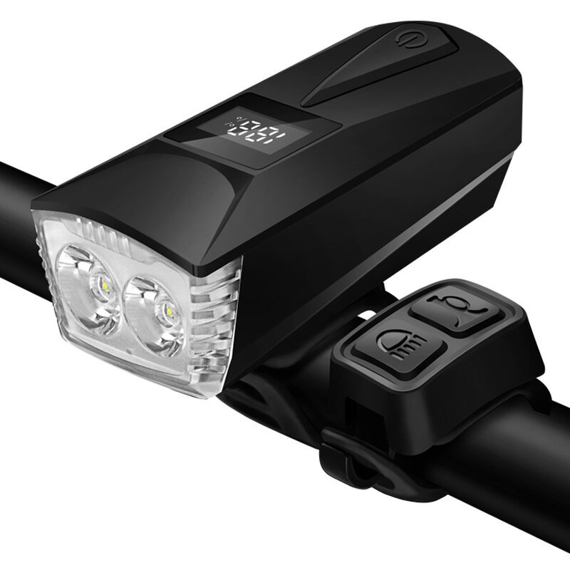 

XANES® DL23 1100LM 2xT6 LED Передняя фара велосипеда охранной сигнализации с рогом 100 дБ Дальний ближний свет Большой п