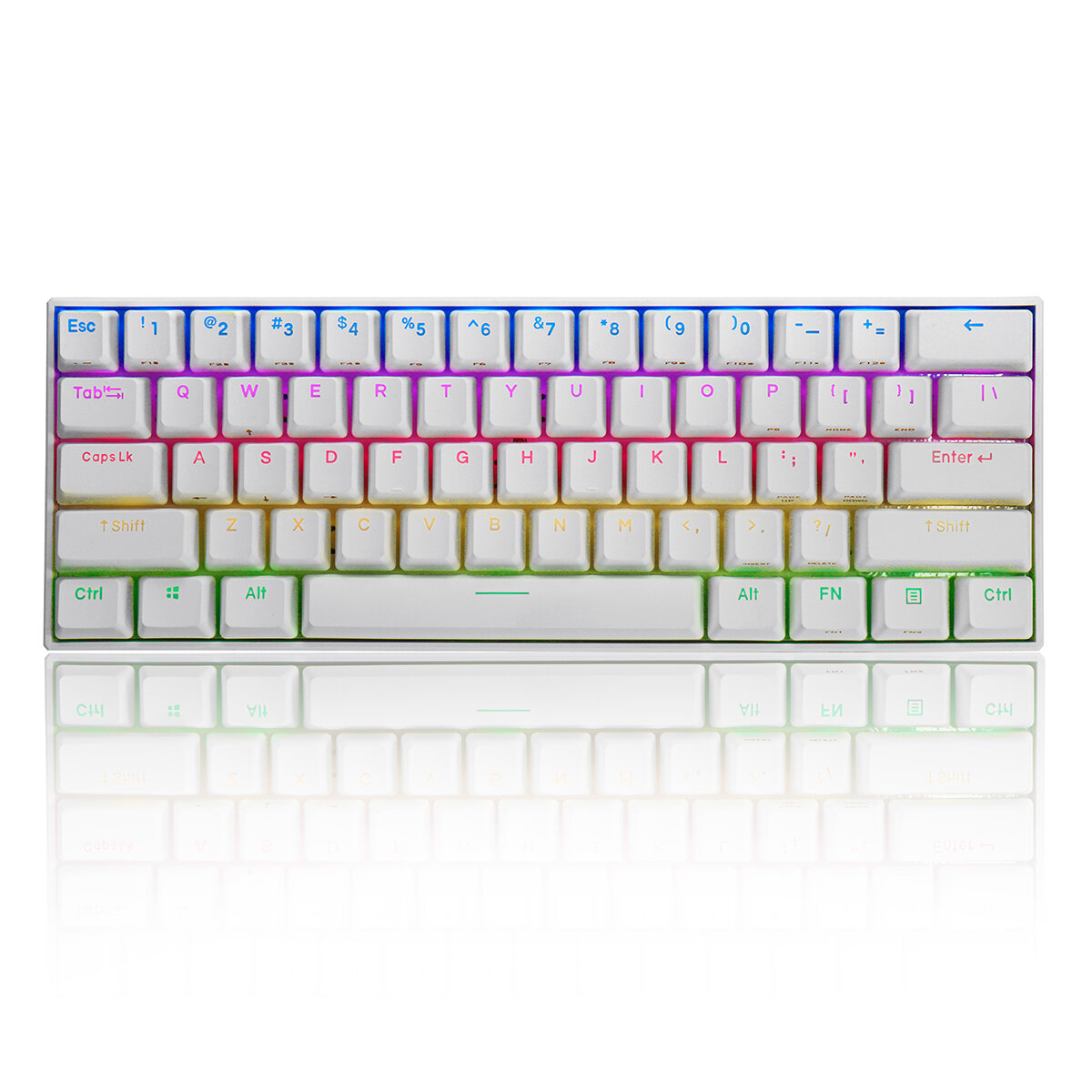 

FEKER 60% NKRO Mechanical Keyboard bluetooth 5.0 Type-C Outemu Switch PBT Double Shot Keycap RGB White Case Gaming Keybo