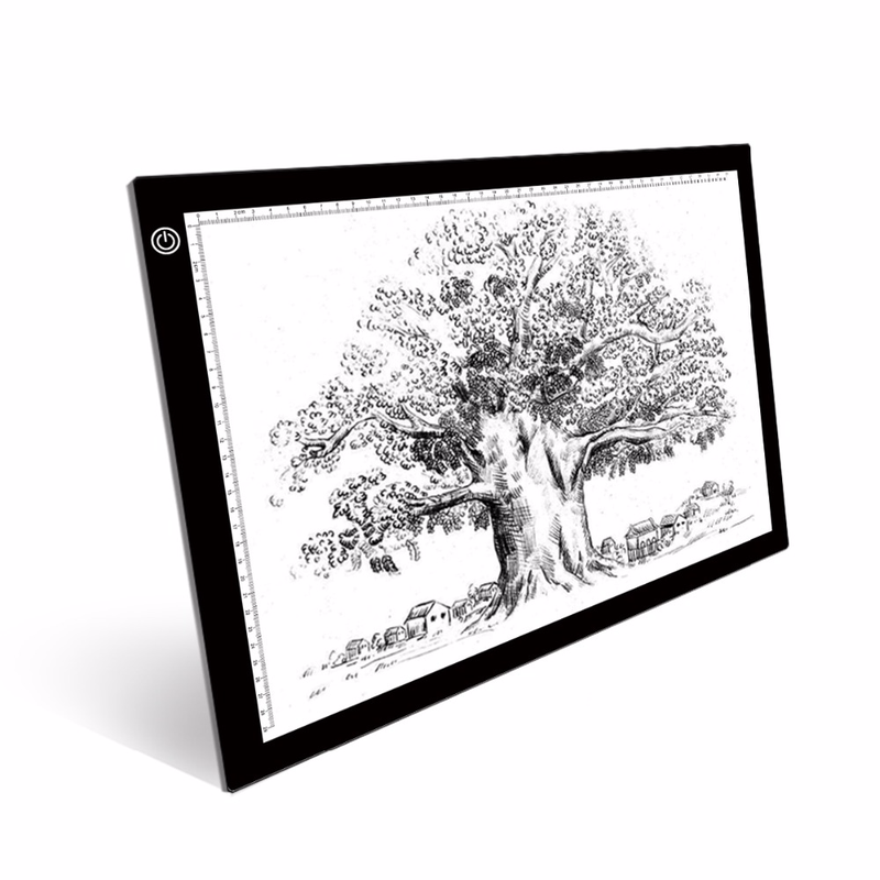 Elice A3 Draagbare USB LED Sketch Tekentafel Touch Dimbaar Tracing Copy Board Tafel Lichtkussen met 