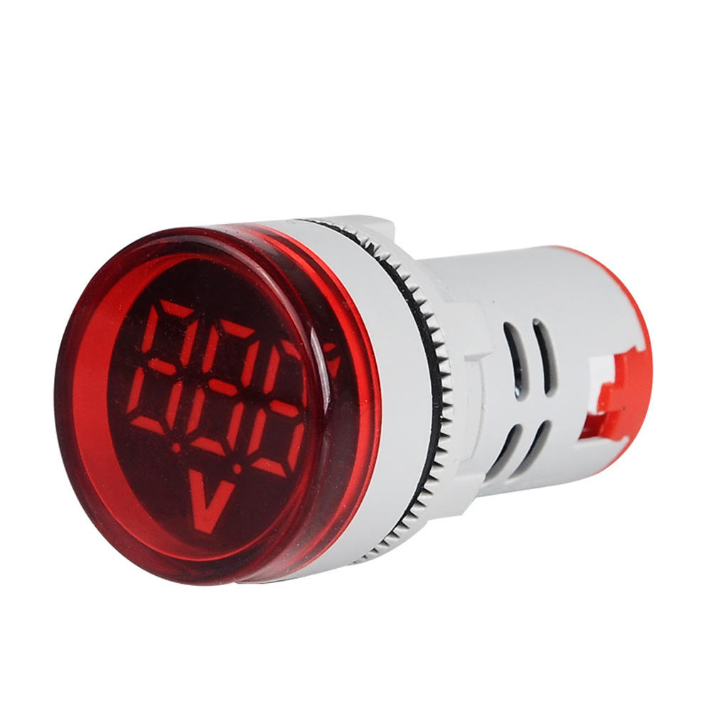 

3pcs Red ST16VD 22mm Hole Size 6-100 VDC Digital Voltmeter Round Voltage Detector Tester Mini LED Voltage Indicator Sign