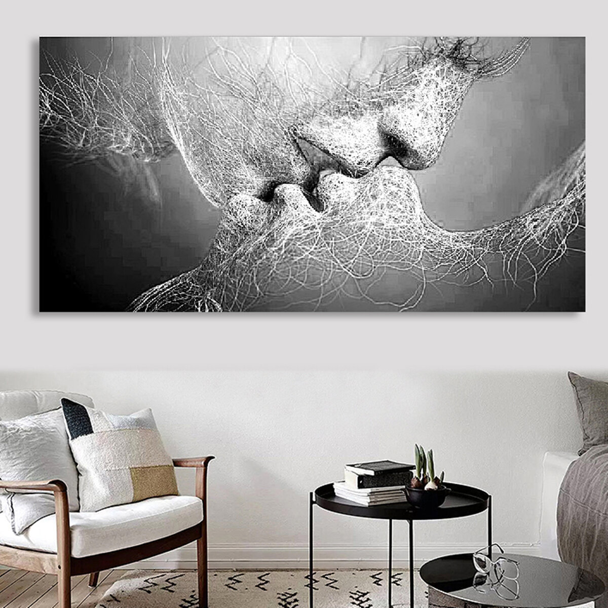Black & White Love Wall Art Picture Print Abstract Arts on Paintings For Room Decorations
