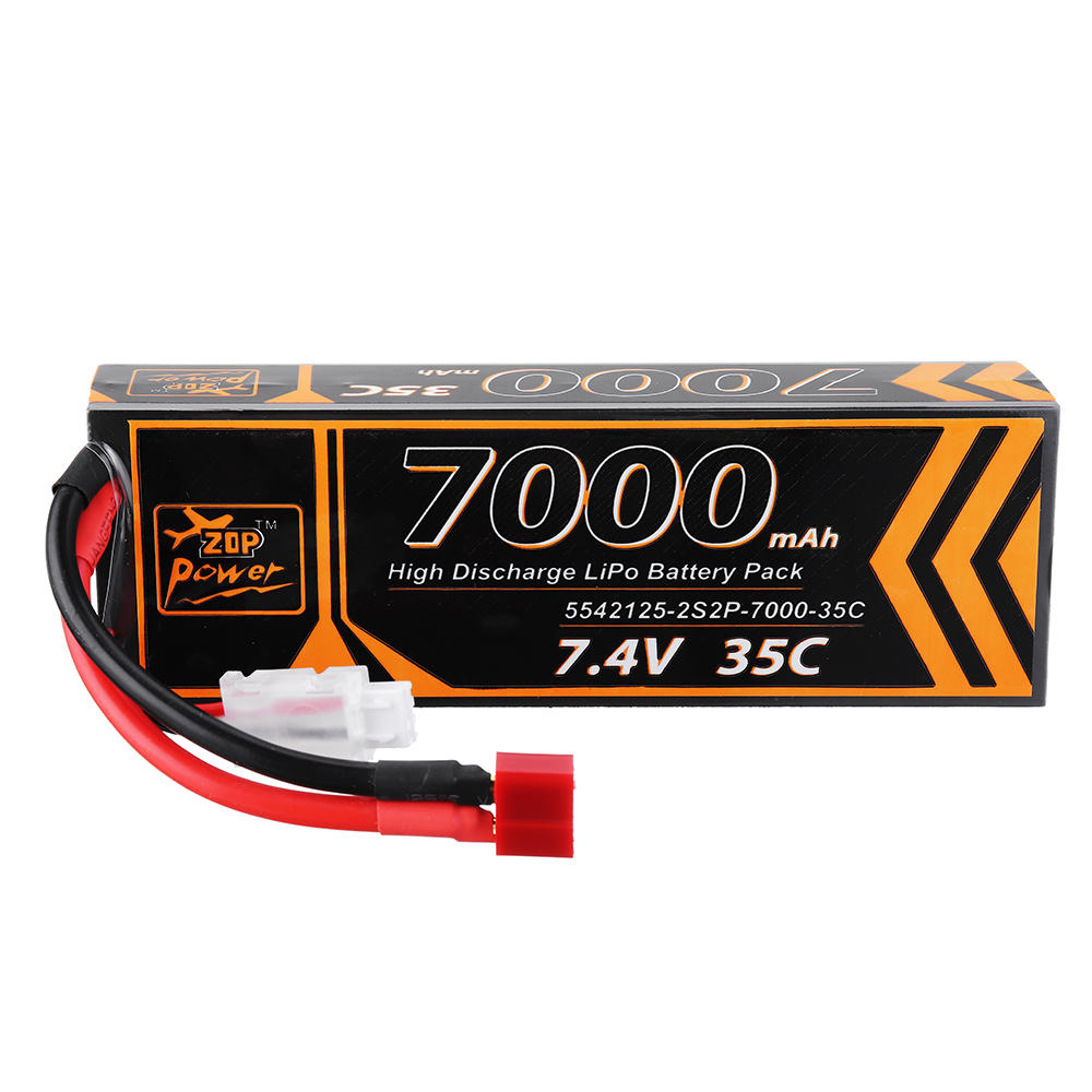 ZOP Power 7.4V 7000MAH 35C 2S Lipo-batterij T Plug voor RC Car Quadcopter