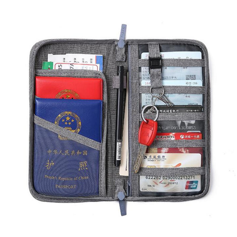 Erkekler Kadınlar Çok fonksiyonlu pasaport tutucu Belge çantası Seyahat kredi kartı cüzdanı Organizatör Depolama Spor çantaları