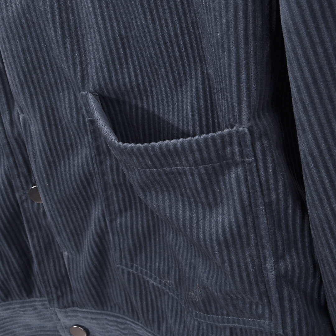 Casual multi pockets corduroy solid color jacket Sale - Banggood.com