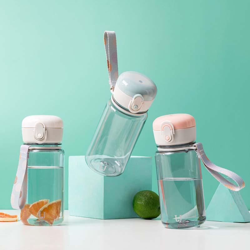 Jordan & Judy 400ml Botella de agua Vaso ligero portátil de plástico transparente de 
