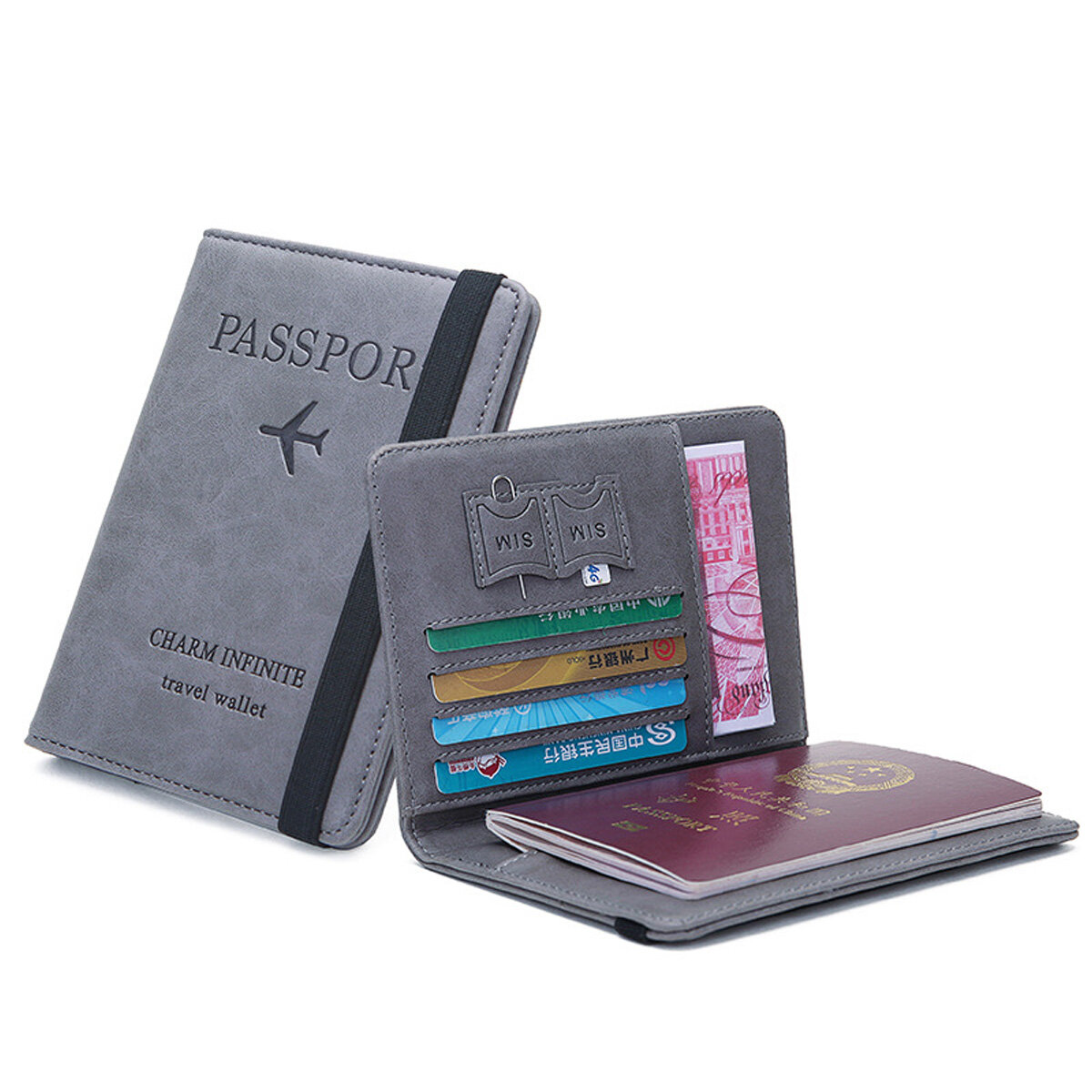 Travel Leather Passport Holder Portable Document Card Case Cover Wallet Men Bag