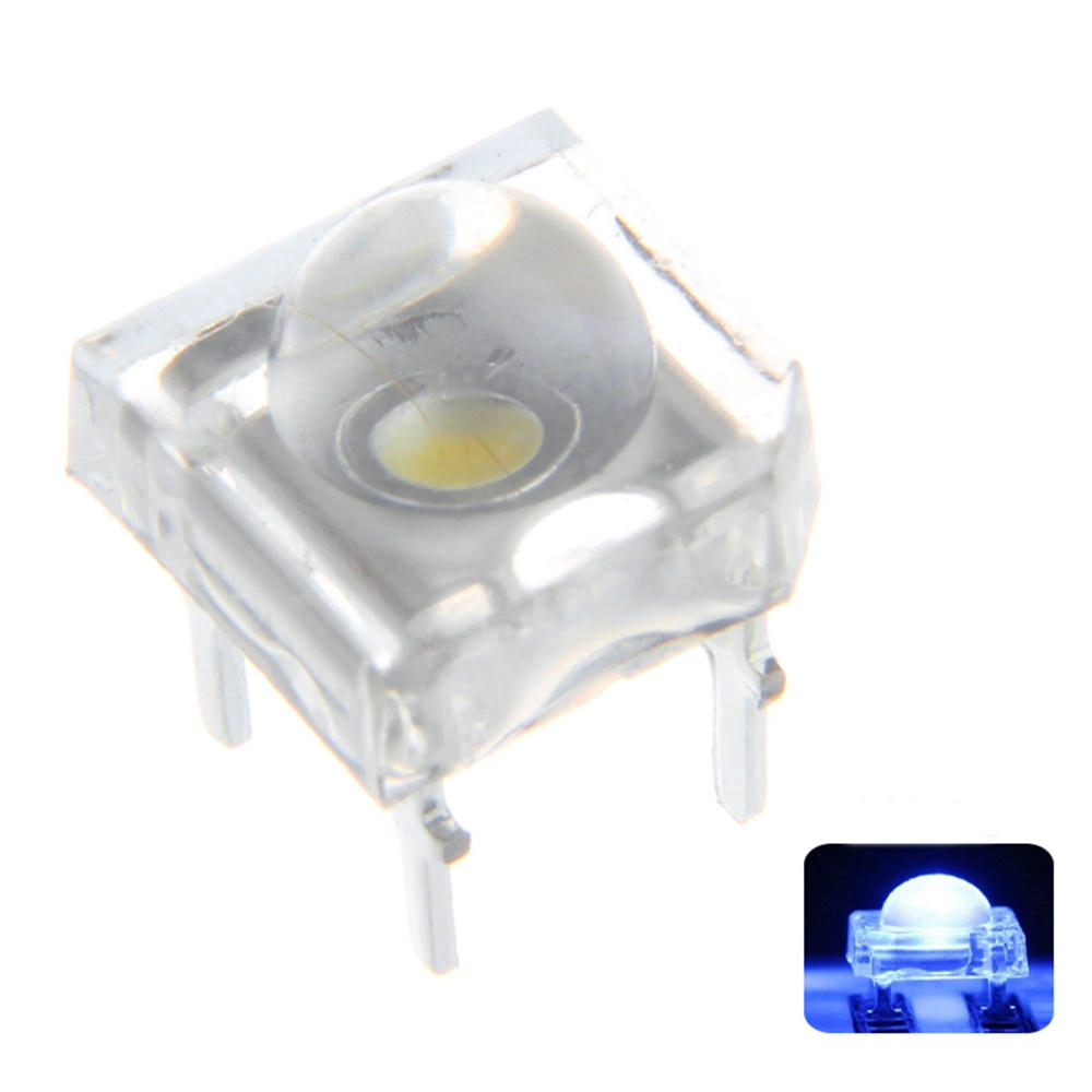 100PCS 5MM 4Pin Transparent Round Top Lens Water Clear Bulb Emitting Blue Color LED Diode DIY Lamp D