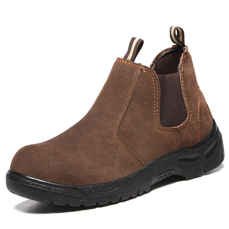 Chaussures de protection contre le travail pour hommes Bottes centrales anti-bris anti-perçage Chaussures de travail Sneakers légères en cuir