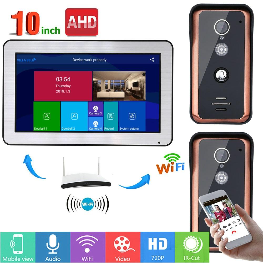 ENNIO Bedraad Wifi Video Deurtelefoon Deurbel Intercom Toegangssysteem met IR-CUT AHD 720P 2 X Bedra
