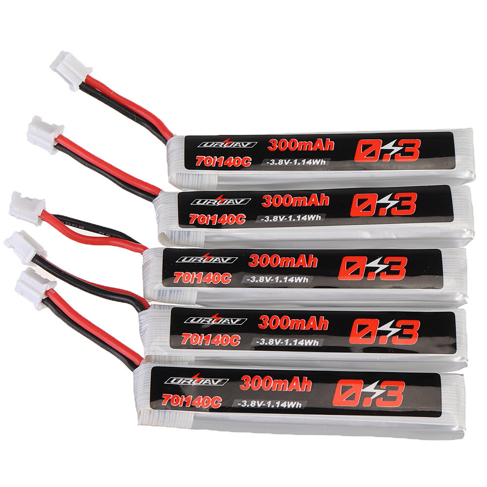 5st URUAV 3.8V 300mAh 70C / 140C 1S Lipo-batterij PH2.0 stekker voor Eachine TRASHCAN Snapper6 7 Mob