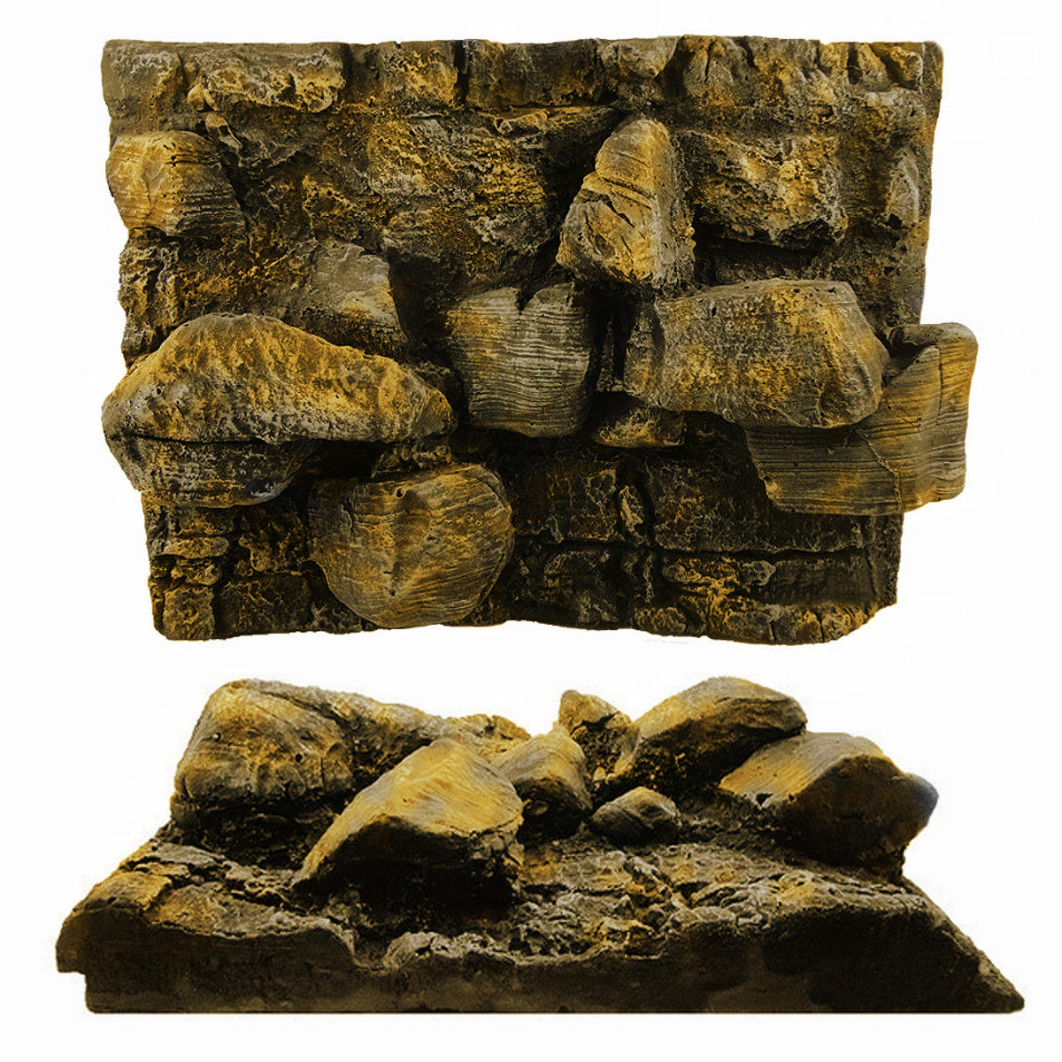 Image of 3D PU Rock Stone Aquarium Hintergrund Hintergrund Reptilien Board Aquarium Dekorationen