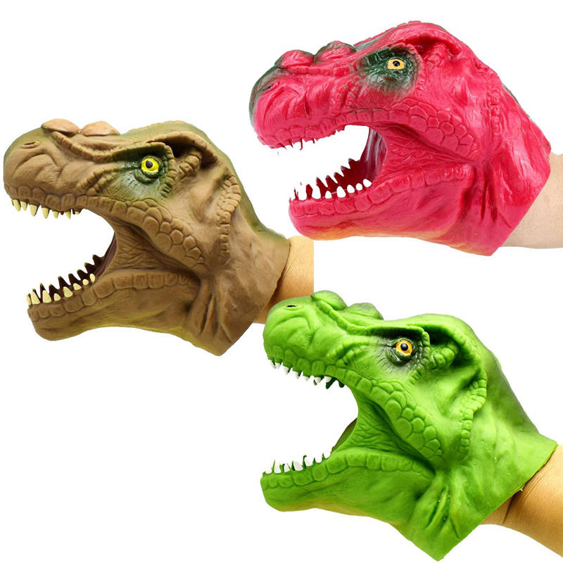 8CM TPR Plastic Dinosaurus Handpop Speelgoed Nieuwigheden Speelgoed Draagbaar dierlijk speelgoed