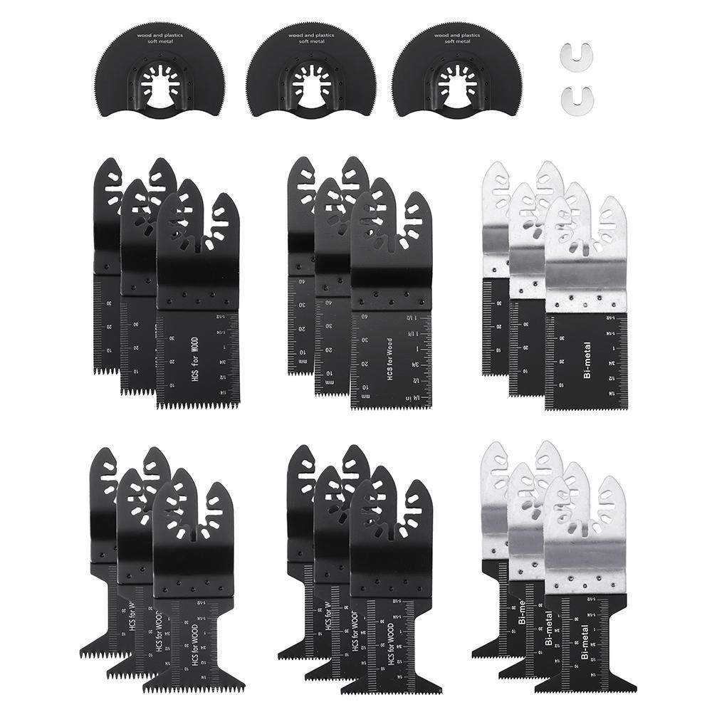 

Drillpro 23Pcs Oscillating Saw Blade Multi Tool Quick Release Saw Blades Kit for Metal, Wood Plastic Cutting Oscillating