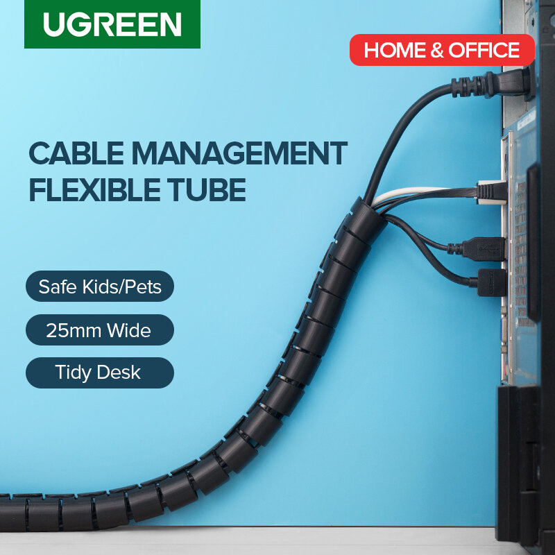 

Ugreen 15mm Cutable Cable Holder Organizer Diameter Flexible Spiral Tube Cable Organizer Wire Management Cord Protector