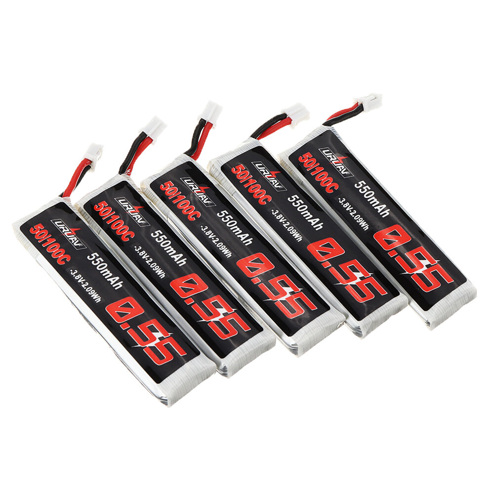 5st URUAV 3.8V 550mAh 50 / 100C 1S HV 4.35V PH2.0 Lipo-batterij voor Emax Tinyhawk Kingkong / LDARC 