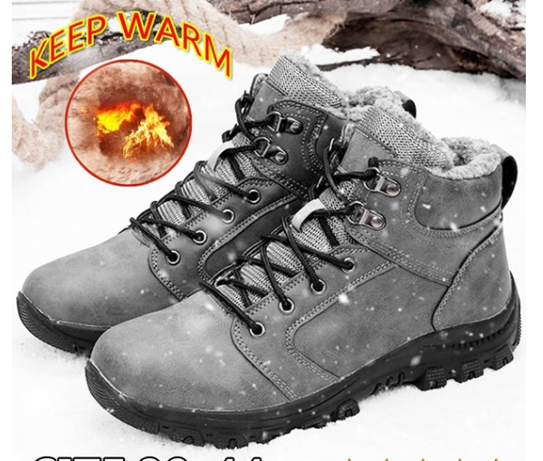 TENGOO Hombre Invierno Fluff Snow Botas Keep Warm Senderismo al aire libre Calzado deportivo Zapatillas
