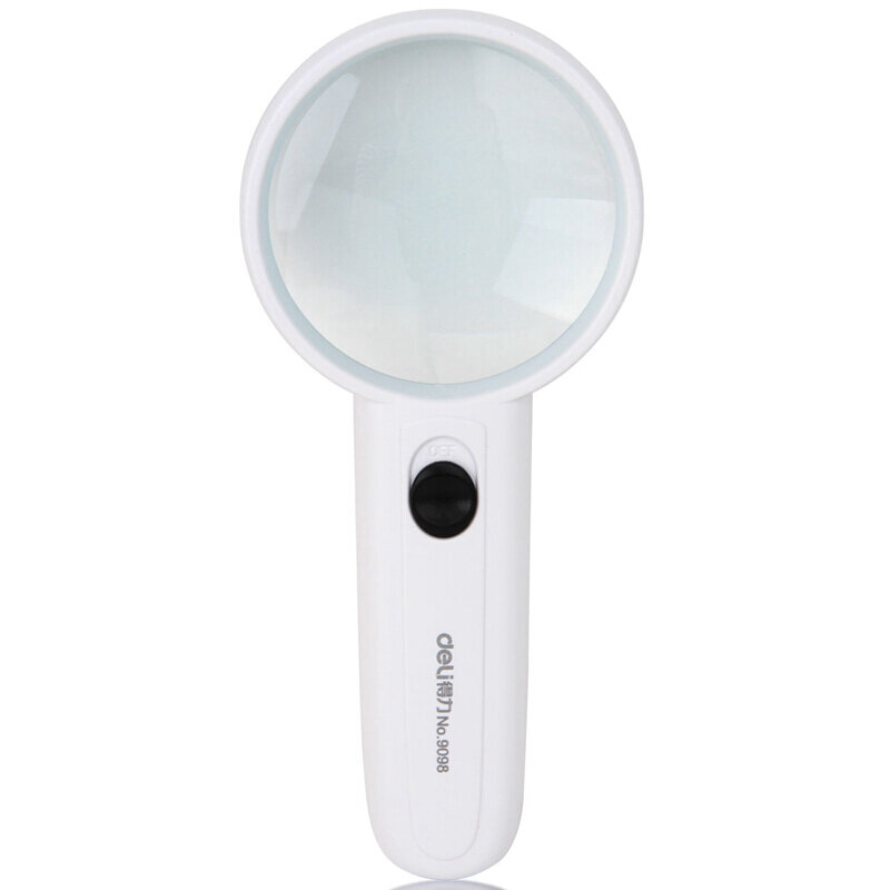 Deli 9098 Draagbaar vergrootglas Optisch vergrootglas voor kinderen met LED-nachtlampje 3.5x vergroo