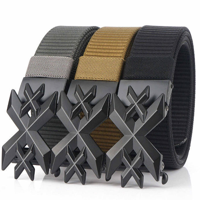 ENNIU 125cm Men Fashion Nylon No Holes Waist Belts Tactical Belt Quick Unlock With Metal Buckle Long Belt