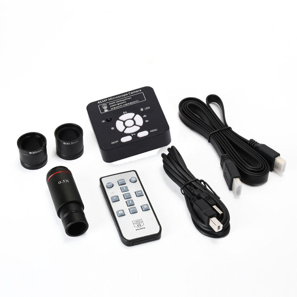 

HAYEAR 2K 41MP HD 1080P 60FPS HDMI USB Industrial Camera TF Card Digital Video Microscope+0.5X Eyepiece Adapter 30mm/30.