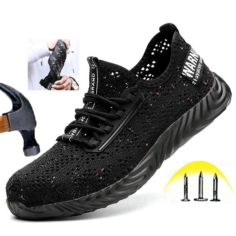 Безопасные мужские ботинки Tengoo с быстросохнущей стальным носком, антискользящей подошвой и защитой от ударов для походов, кемпинга, рыбалки и работы