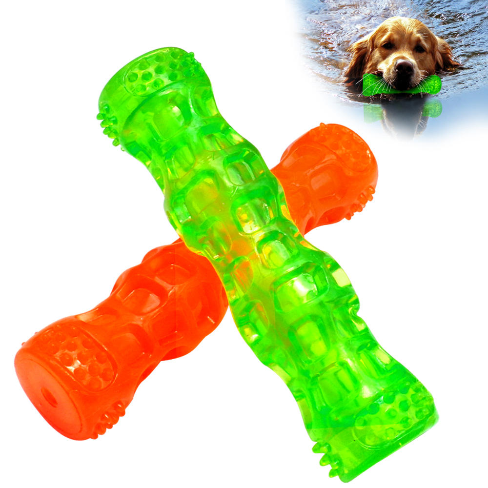 

Rubber Dog Toys Bone Waterproof Squeak Sound Pet Toys Bite Resistant For Training Tooth Clean Interactive Pet Dog Chew T