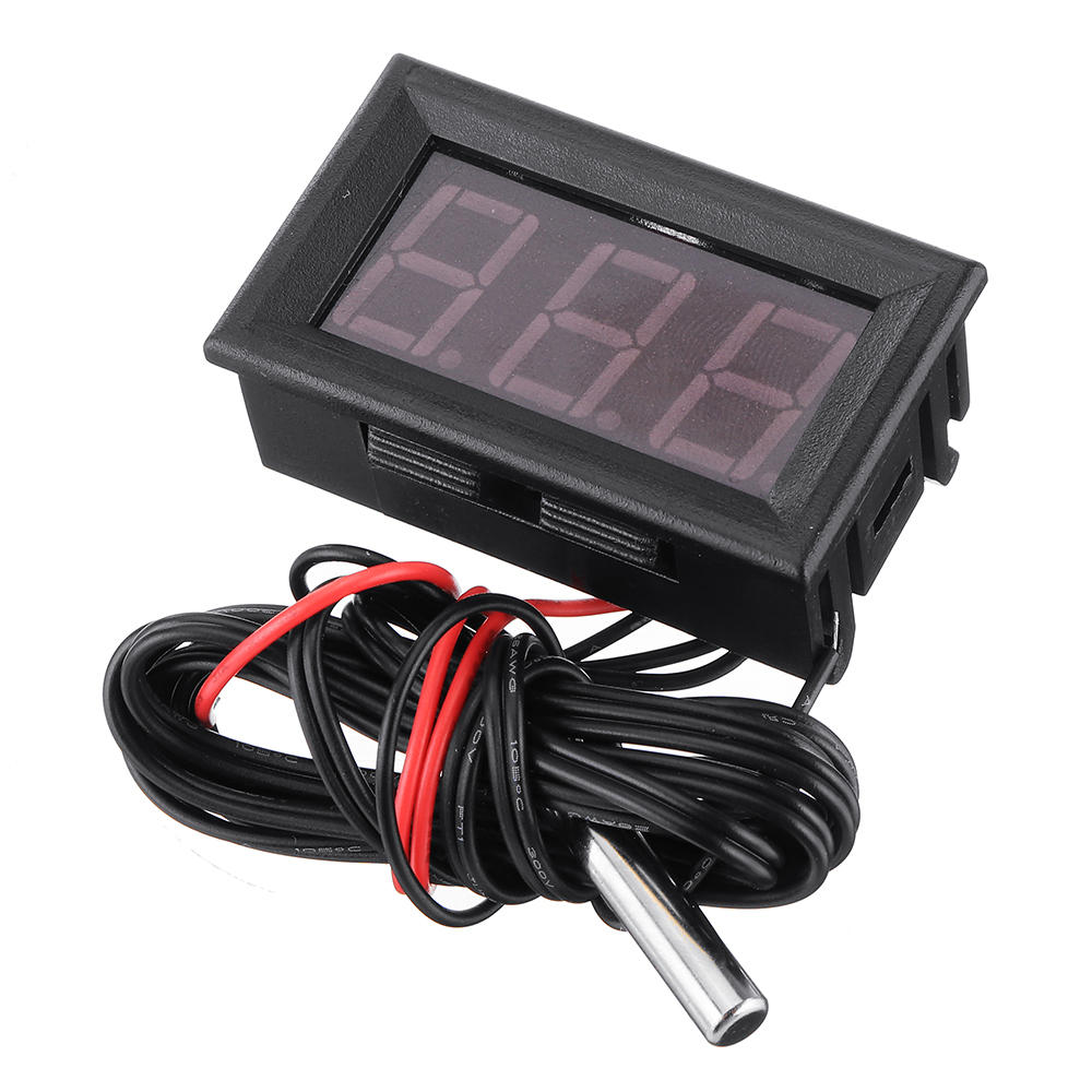 

3шт 12V Красный LED Дисплей Цифровой измеритель температуры от -50 ° C до + 110 ° C Термометр Датчик