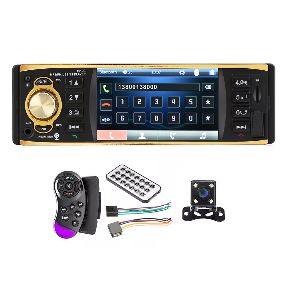 

4019B 4 Inch 1080P Car bluetooth MP5 Player Hands Free Calling SD Card U Disk with Rear Camera
