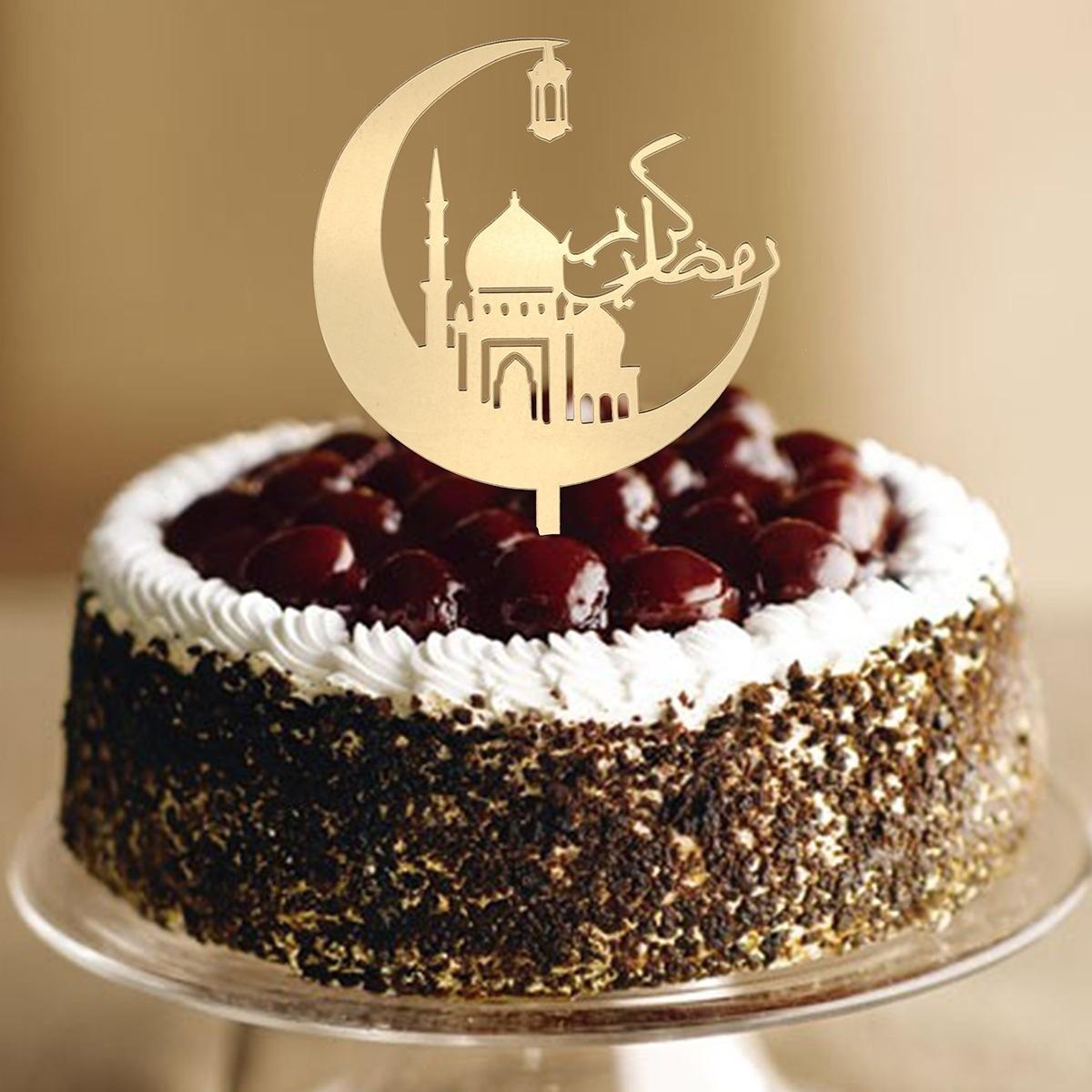Eid Mubarak Glitter Cake Topper Decorations