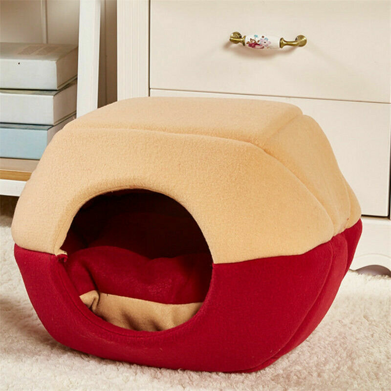 猫犬用ベッドペットマットハウス折りたたみ式Soft暖かい動物の子犬の洞窟冬の寝台