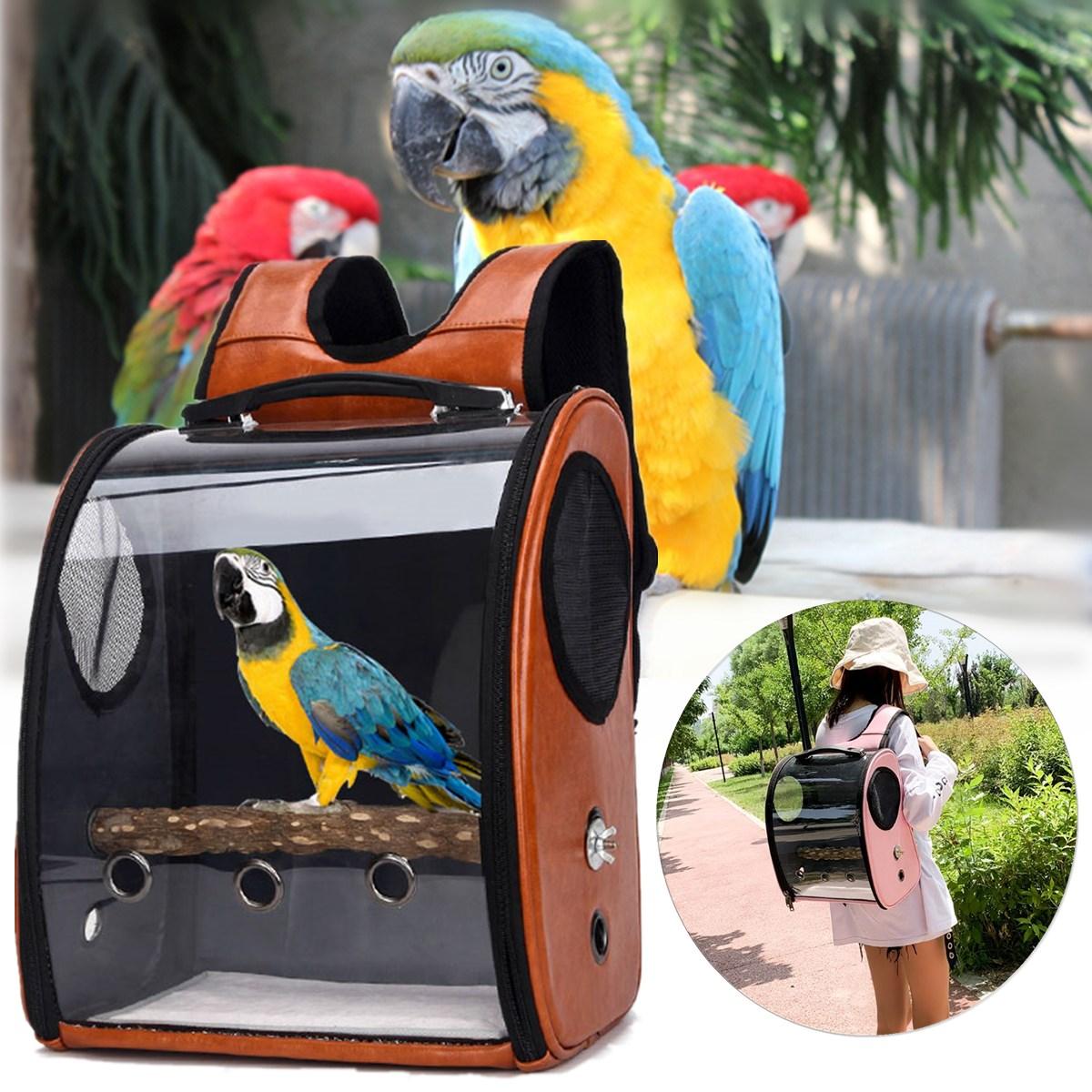 Pet Parrot Bird Carrier Travel Backpack Space Capsule Transparent Handbag Bag