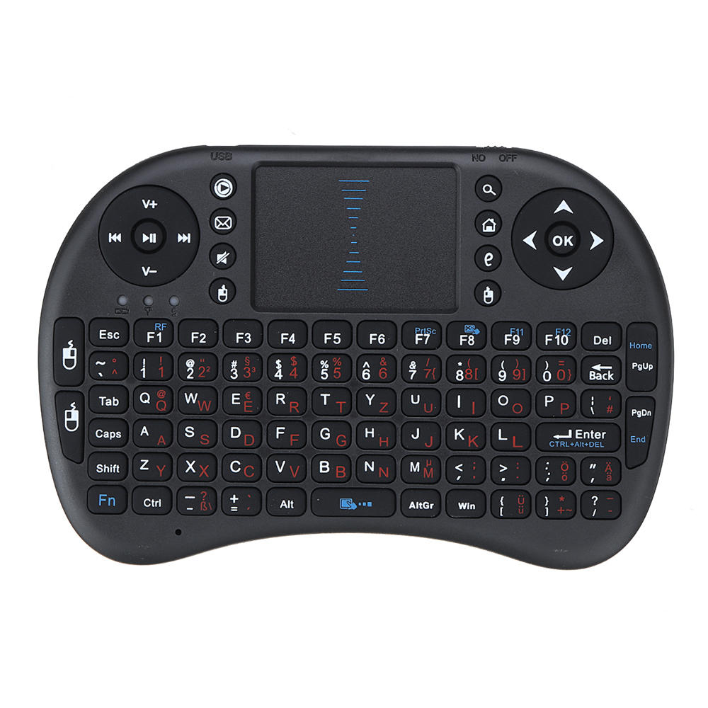 

I8 2.4G Wireless German English Layout Mini Клавиатура Сенсорная панель Air Мышь Airmouse для телевизора Коробка Mini PC