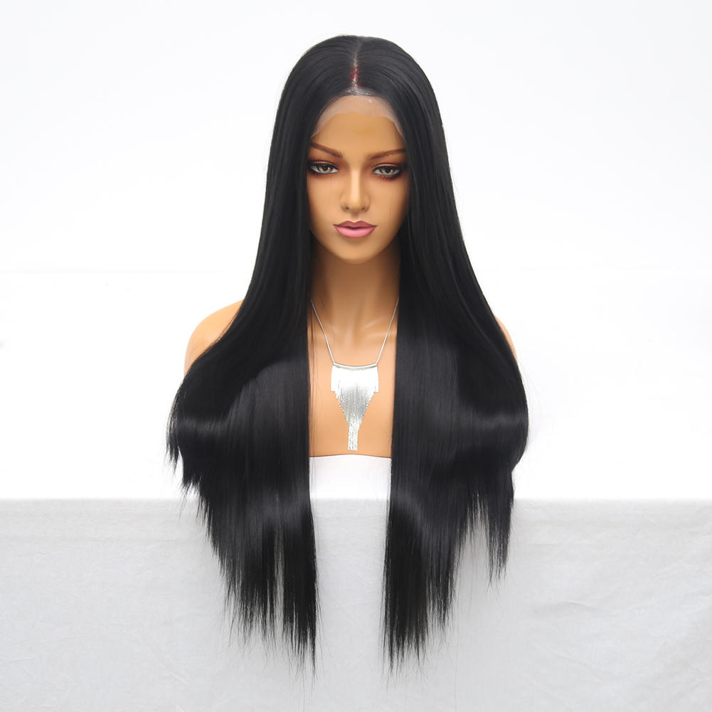 

Women Long Wig Full Frontal Lace Black Hair Micro Twists Full Density Gradient