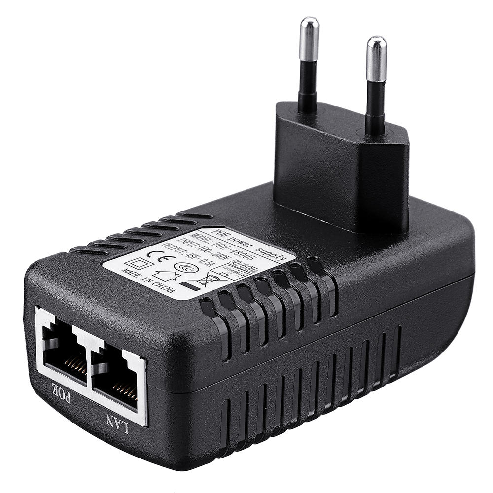 

5pcs EU Plug CCTV Security 48V 0.5A 24W POE Wall Plug POE Injector Ethernet Adapter IP Camera Phone PoE Power Supply