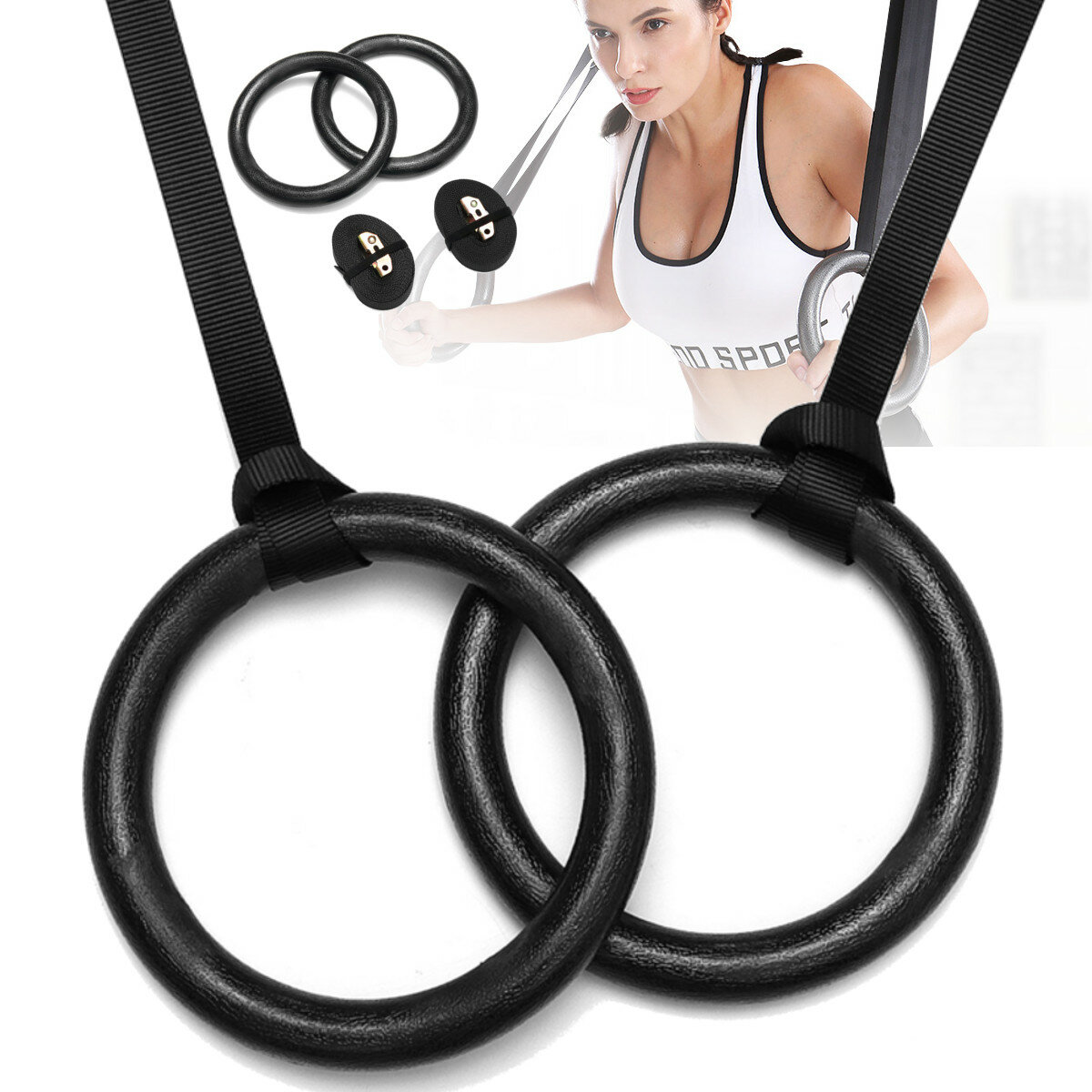 

KALOAD Fitness Gymnastic Rings Gymnastics Training Sports Competiton Suspension Rings Outdoor Home Fitness Rings