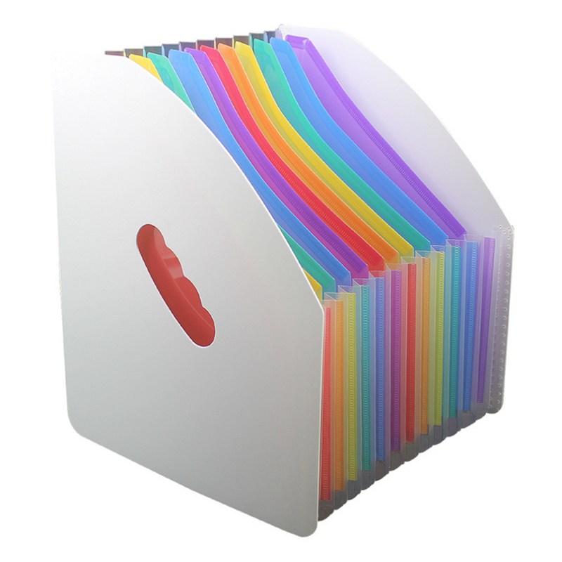 13 Lagen Gegevensbeheer Documentmappen A4 Papier Bestandsmap Rainbow Mini Orgel Clip