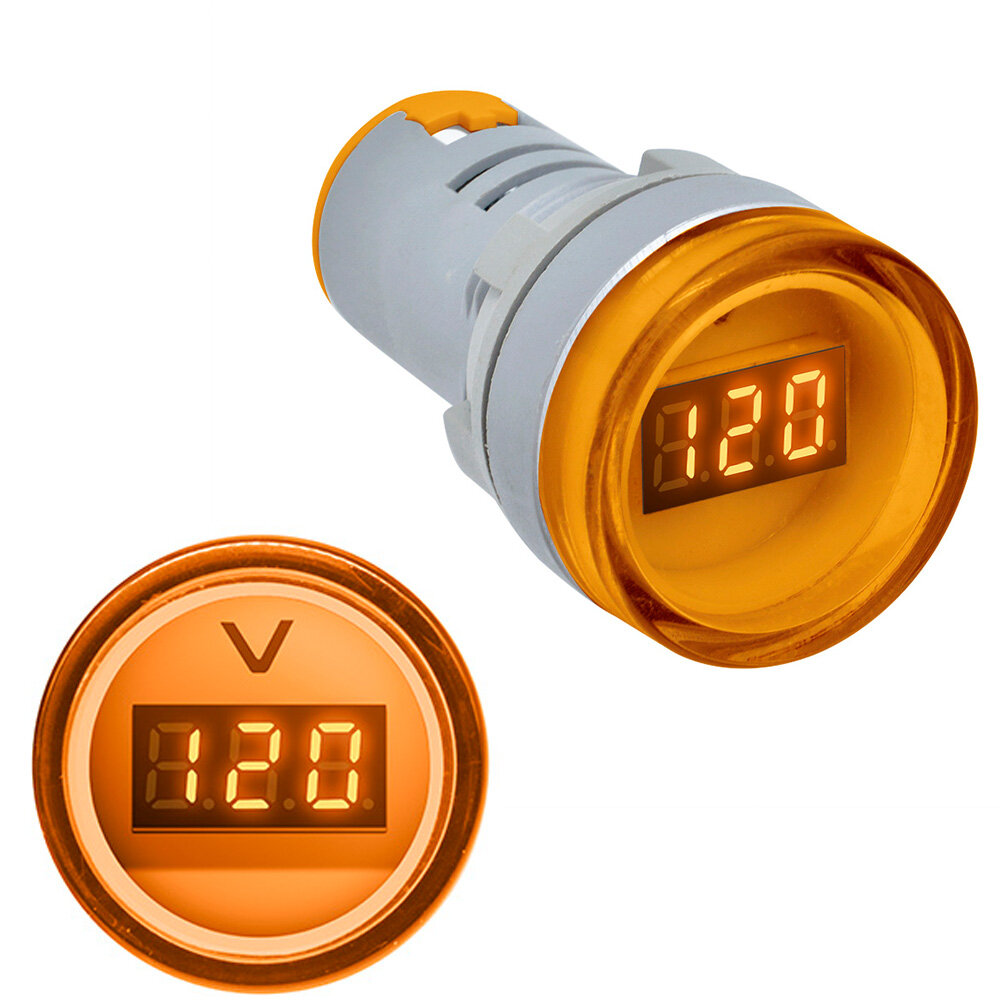 

3pcs Yellow 22MM AD16 AD16-22DSV Type AC 60-500V Mini Voltage Meter LED Digital Display AC Voltmeter Indicator Light/Pil