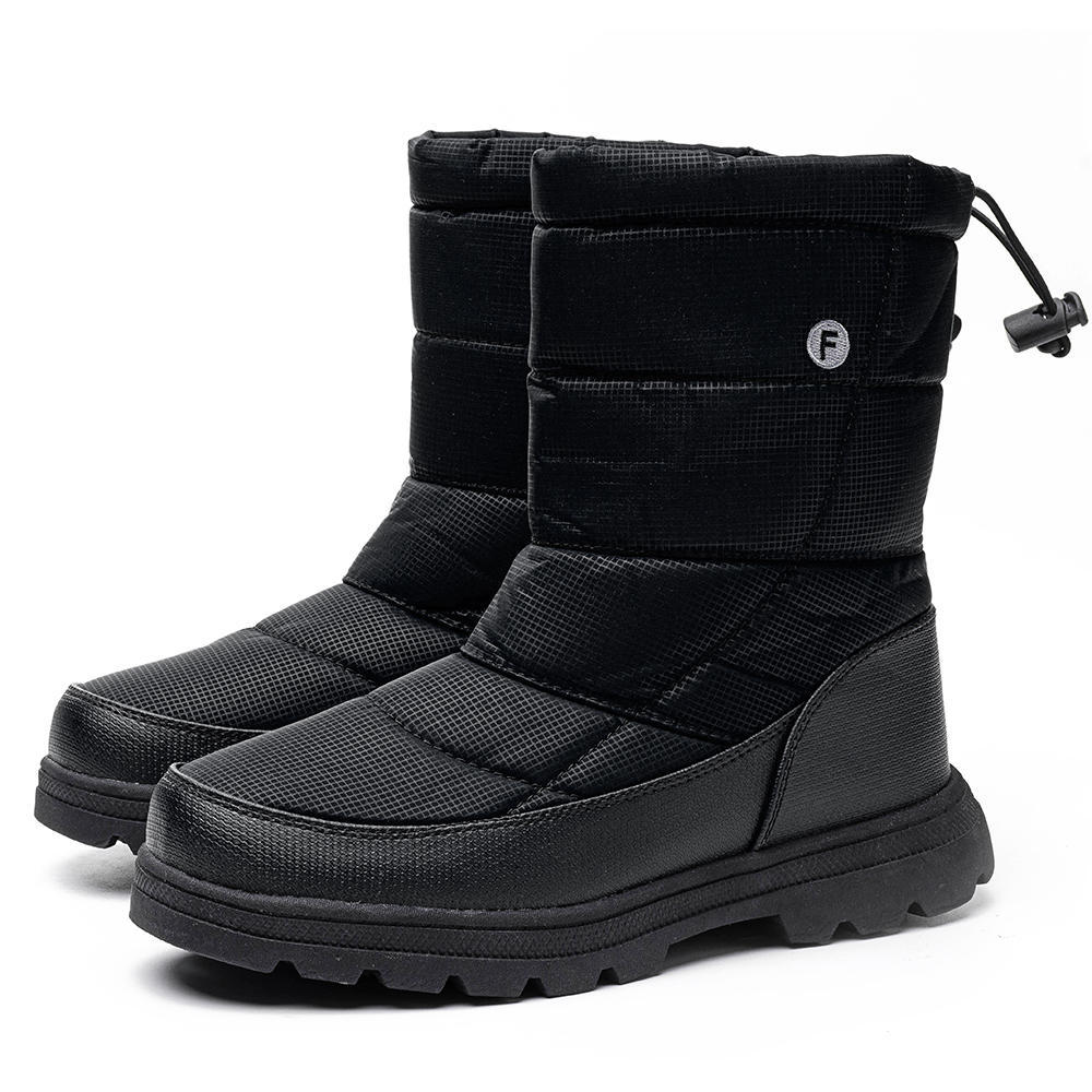 women waterproof automatic shoelace winter snow boots at Banggood