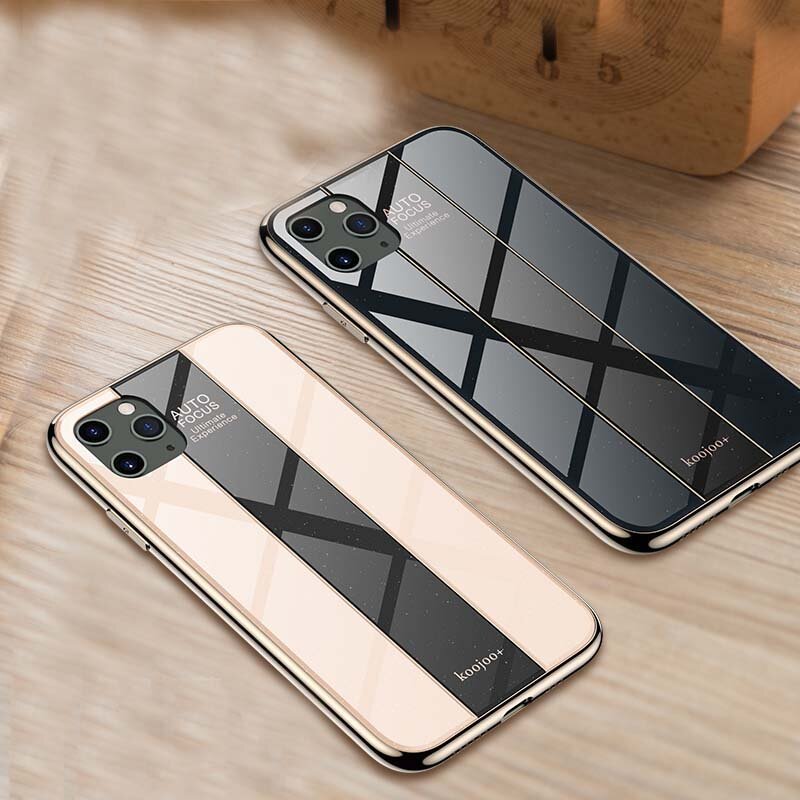 Bakeey Luxury Plating Anti-scratch Tempered Glass Protective Case for iPhone 11 Pro 5.8 inch