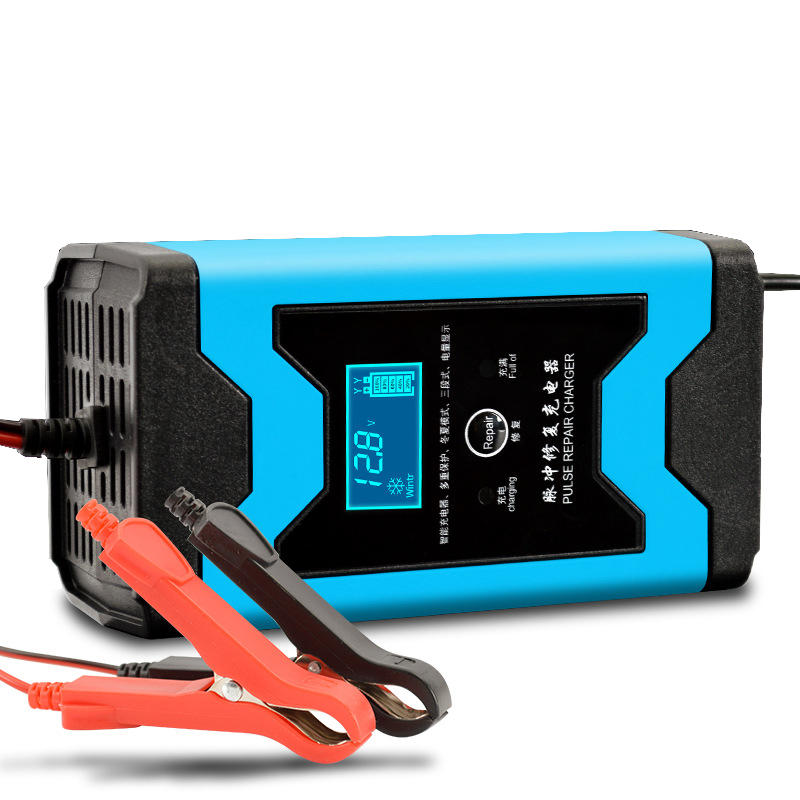 

Enusic™ 12V 6A Pulse Repair LCD Battery Charger Blue For Car Motorcycle Lead Acid Battery Agm Gel Wet