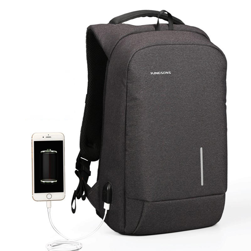 KINGSONS 15-calowy plecak Wodoodporny telefon USB Sucker Na co dzień plecak na ramię do wspinaczki na kemping