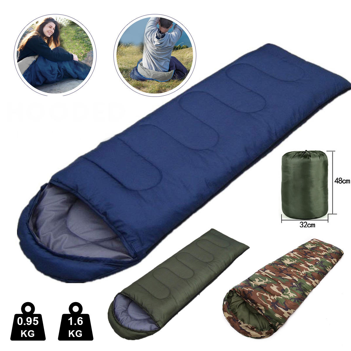 Przenośny lekki śpiwór Podróżny zimowy śpiwór Outdoor Camping Namiot turystyczny Mat