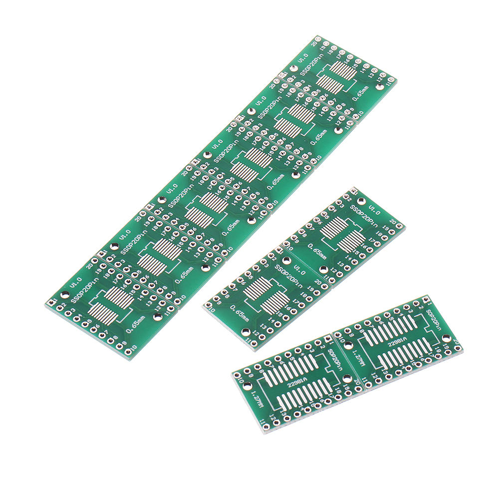 

10PCS SOP20 SSOP20 TSSOP20 to DIP20 Pinboard SMD To DIP Adapter 0.65mm/1.27mm to 2.54mm DIP Pin Pitch PCB Board Converte