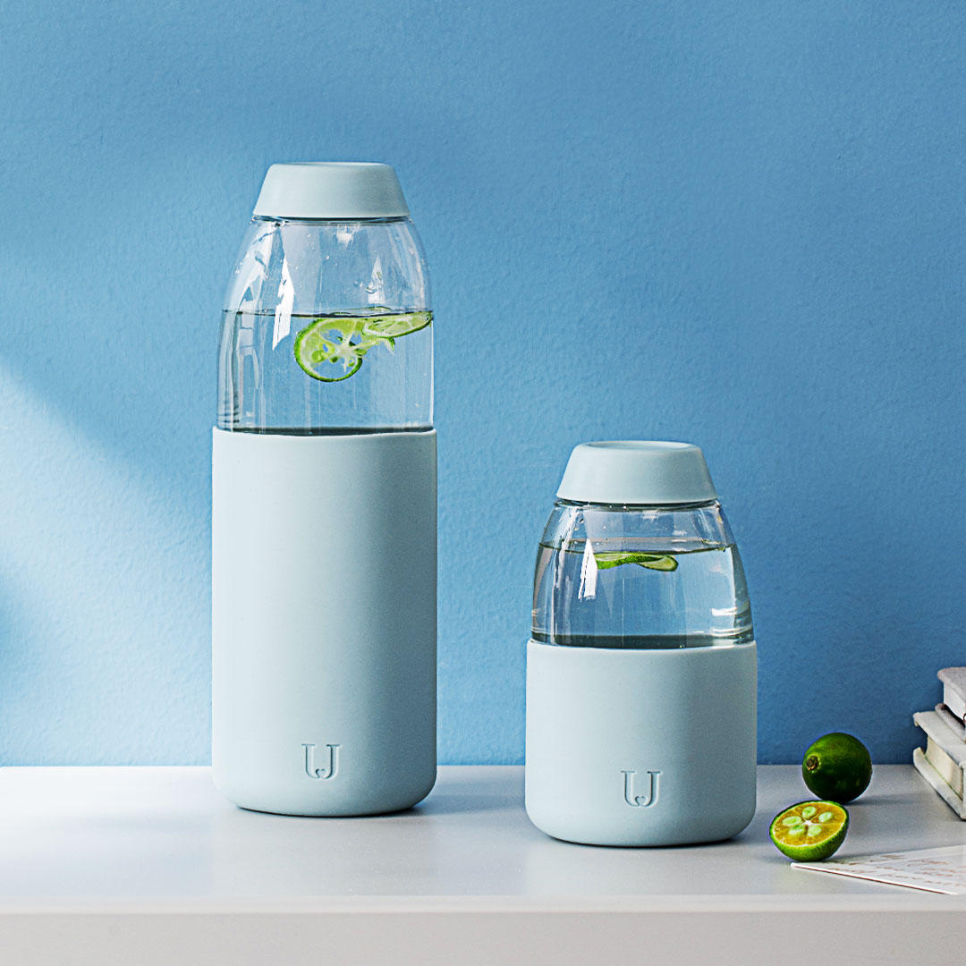 Jordan&Judy Fruit Glass Cup 260ML/560ML Home Portable Water Bottle Kitchen Drinkware Drinking Tool