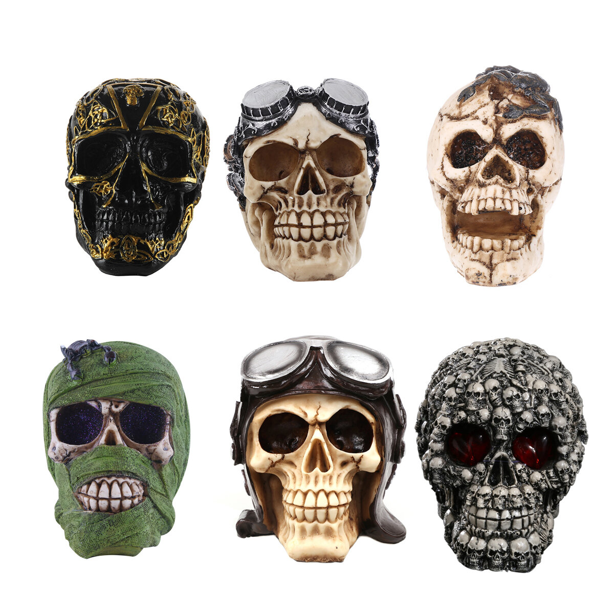 Halloween schedel hoofd skelet Ornament duivel botten standbeeld Halloween beeldhouwkunst Desktop decoraties