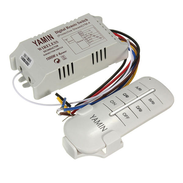 

AC220V 4 способа включения / выключения беспроводной Лампа Дистанционное Управление выключатель света передатчик Приемни